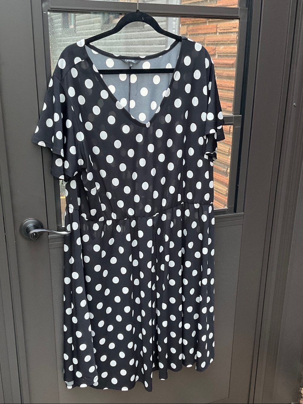 George Black & White Polka Dot Midi Dress